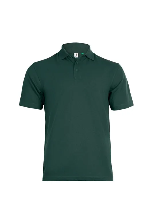 Bottle green polo for a cleaning and facilities kit