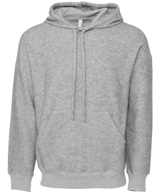 Grey unisex sueded fleece pullover hoodie