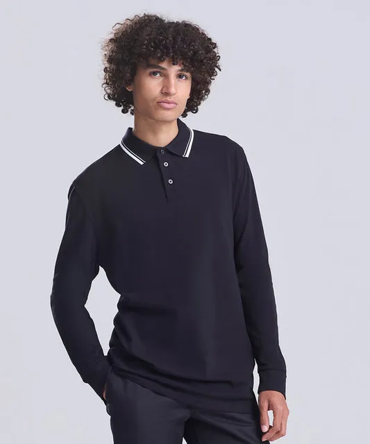Long sleeve tipped polo